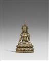 A Tibetan copper alloy figure of Buddha Ratnasambhava. 16th century - image-1
