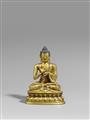 A Sinotibetan gilt bronze figure of Buddha Vairocana. 18th/19th century - image-1
