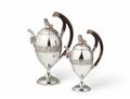 An Augsburg Empire silver coffee pot and milk jug - image-1