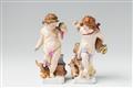 Two Berlin KPM porcelain allegorical figures representing earth and fire - image-1