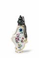 A silver-mounted Wegely porcelain bottle with floral decor - image-2