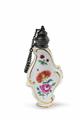A silver-mounted Wegely porcelain bottle with floral decor - image-1