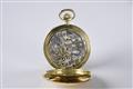 A Longines 18k yellow gold open face doctor's chronograph pocket watch with pulsations - image-3