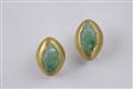 A pair of 18k gold and jadite clip earrings - image-3