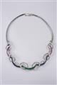 An 18k white gold and coloured stone collier - image-1