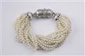 A 14k white gold and pearl torsade bracelet - image-1