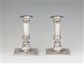 A pair of Augsburg silver candlesticks - image-1