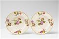 A pair of floral pattern Vienna porcelain soup plates - image-1