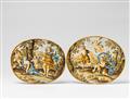 A pair of Castelli mythological plaques with mythological scenes - image-1