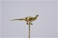 A 14k gold tie pin with a pheasant - image-1