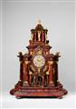 A splendid Augsburg tortoiseshell veneer cabinet and clock - image-1