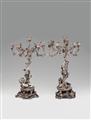 A pair of large Napoleon III silver plated bronze candelabra - image-1