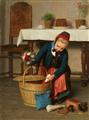 Friedrich Eduard Meyerheim - The Birthday Basket - Painting and Oil Study - image-1