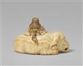 An impressively large and remarkable ivory netsuke of Eguchi no Kimi, by Tomochika. Mid-19th century - image-2