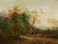 Deutscher Künstler des frühen 19. Jahrhunderts - Paar Gemälde Flusslandschaften mit Hirten und Herde - image-1