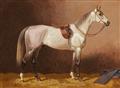 Emil Volkers - Two Depictions of Saddled Horses in Stables - image-1