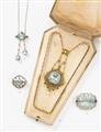 A Belle Epoque 14k gold and aquamarine collier - image-2