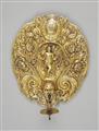 An important Charles II London silver gilt sconce. - image-1