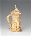 A carved ivory tankard with sea gods - image-3