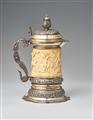 A German parcel gilt silver-mounted ivory jug "Amor vincit omnia" - image-1