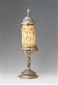 A large German parcel gilt silver-mounted ivory cup and cover - image-4