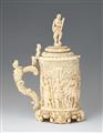 A carved ivory tankard with the triumph of Titus - image-3