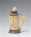 A parcel gilt silver-mounted ivory tankard with the triumph of the gods - image-1