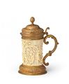 A metal-mounted ivory tankard with putti - image-3