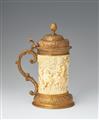 A metal-mounted ivory tankard with putti - image-1