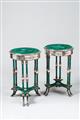 A pair of silver and malachite gueridons - image-1