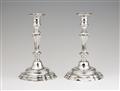 A pair of Strasbourg silver candlesticks - image-1