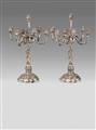 A pair of large Dresden Rococo Revival silver candelabra - image-1