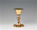 A Lyon silver gilt communion chalice and patene - image-1