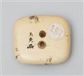 A rounded rectangular manju of a dragon. Mid-19th century - image-2