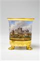 A Berlin KPM porcelain cup and saucer with views of Windsor Castle - image-3