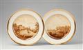 A pair of Fürstenberg porcelain plates with views of Lower Saxony - image-1