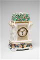 A Berlin KPM Jugendstil porcelain mantle clock with putti - image-1