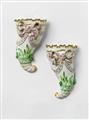 A pair of Berlin KPM porcelain wall vases formed as cornucopia - image-2