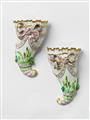 A pair of Berlin KPM porcelain wall vases formed as cornucopia - image-1