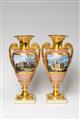 A pair of Berlin KPM porcelain vases with views of Berlin - image-1