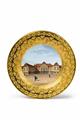 A Berlin KPM porcelain plate with a view of Prince Radziwill's Palace in Berlin - image-1