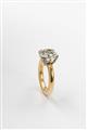 An 18k gold and platinum diamond solitaire ring - image-3