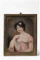 A portrait miniature of a lady in a white stole - image-1