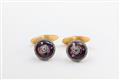 A pair of 18k gold and amethyst cufflinks - image-1