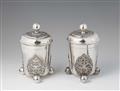 A pair of rare Saxon parcel gilt silver beakers - image-1