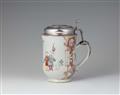A rare Qianlong porcelain tankard with Oslo silver mountings - image-1