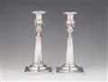 A pair of Neoclassical Augsburg silver candlesticks - image-1
