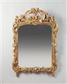 A French gilt and painted softwood Louis XV period mirror with foliate decor - image-1