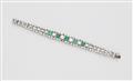 An emerald and diamond bracelet - image-1