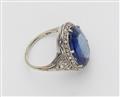 A Belle Epoque 14k white gold and synthetic sapphire ring - image-2